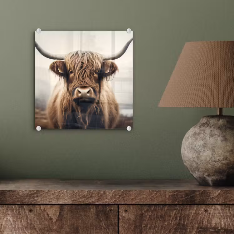 Schotse hooglander - Hoorns - Landschap plexiglas 5mm klein -sfeer3