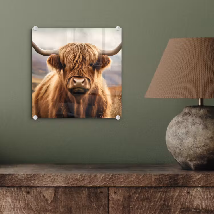 Schotse hooglander - Landschap - Dier plexiglas 5mm klein -sfeer3