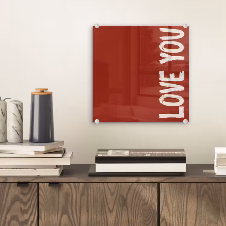 Schuin - Loveyou - Rood plexiglas 5mm klein -sfeer1