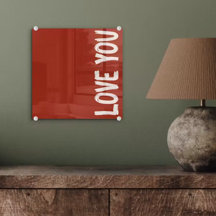 Schuin - Loveyou - Rood plexiglas 5mm klein -sfeer3