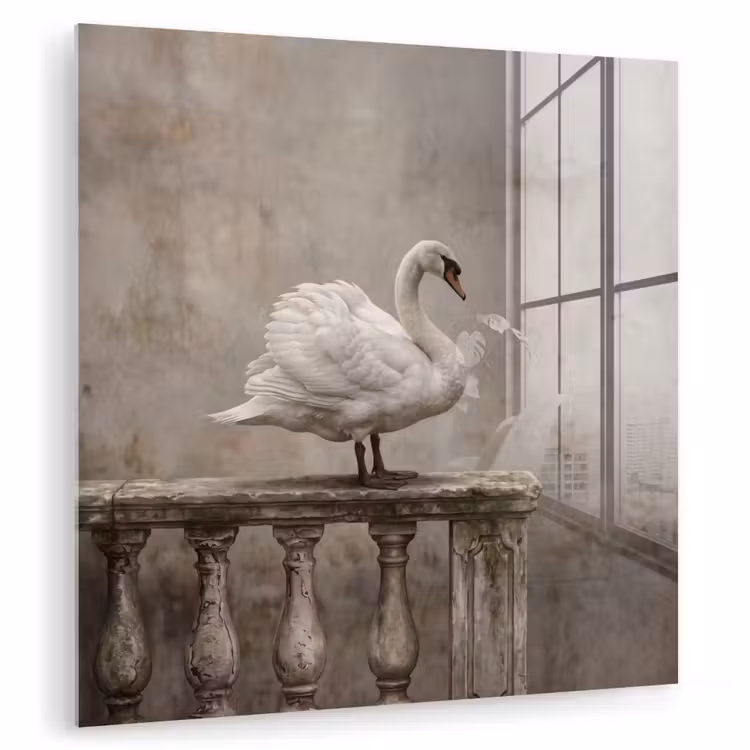 Zwaan - Elegant - Dieren - Wit plexiglas 5mm klein -zzzproduct_nieuw