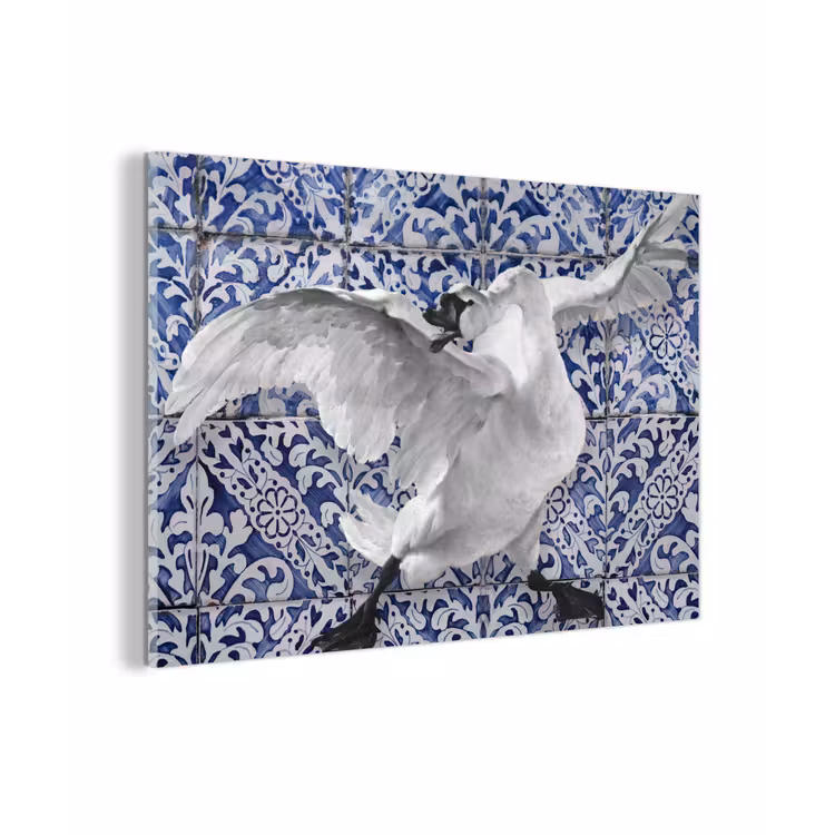 Zwaan - Kunst - Delfts blauw - Schilderij - Oude meesters plexiglas 5mm klein -sfeer1