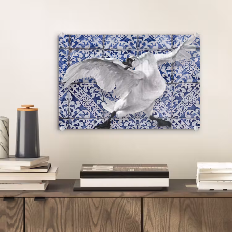 Zwaan - Kunst - Delfts blauw - Schilderij - Oude meesters plexiglas 5mm klein -wsfeer2_DE