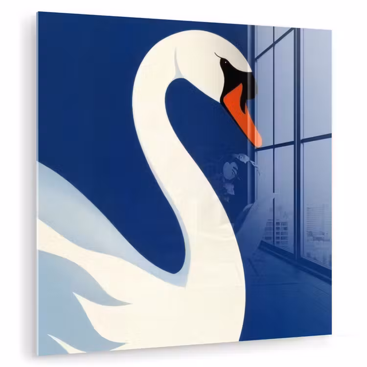 Zwaan - Wit - Snavel - Illustratie plexiglas 5mm klein -zzzproduct_nieuw
