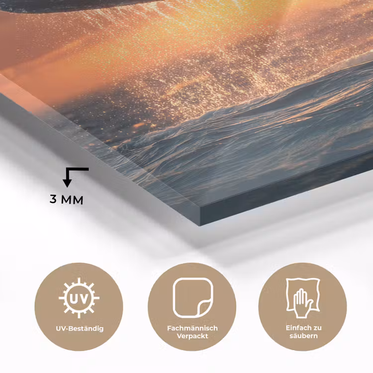 Walvis staart - Water - Zonsondergang plexiglas 5mm klein -wsfeer2_DE