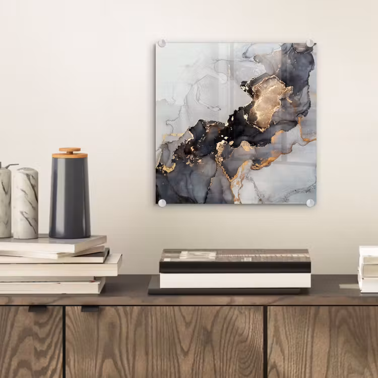 Zwart - Marmer - Luxe - Goud plexiglas 5mm klein -sfeer1