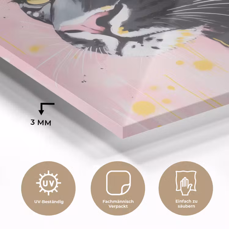 Zwart - Panter - Roze - Abstract plexiglas 5mm klein -wsfeer2_DE