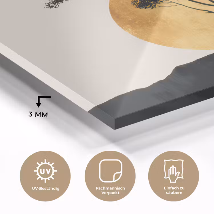 Zwarte boom - Gouden cirkel - Heuvel plexiglas 5mm klein -wsfeer2_DE