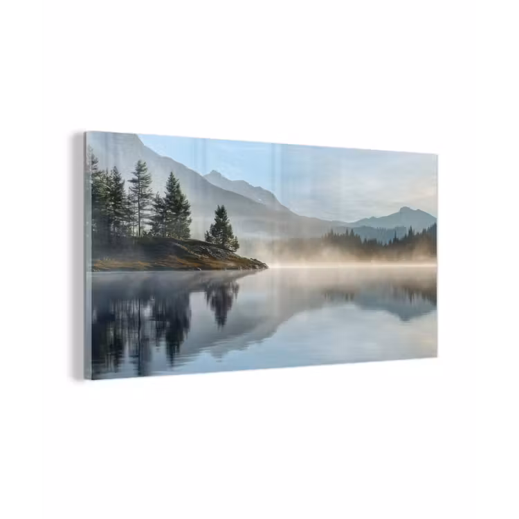 Meer - Mist - Bergen - Landschap plexiglas 5mm klein -z3d