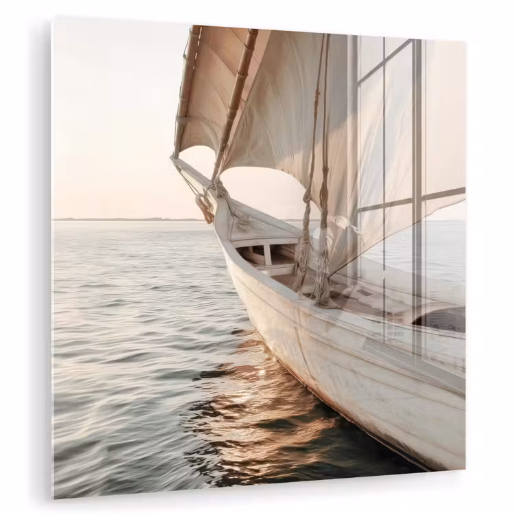 Zeilboot - Zee - Beige - Zon plexiglas 5mm klein -zzzproduct_nieuw