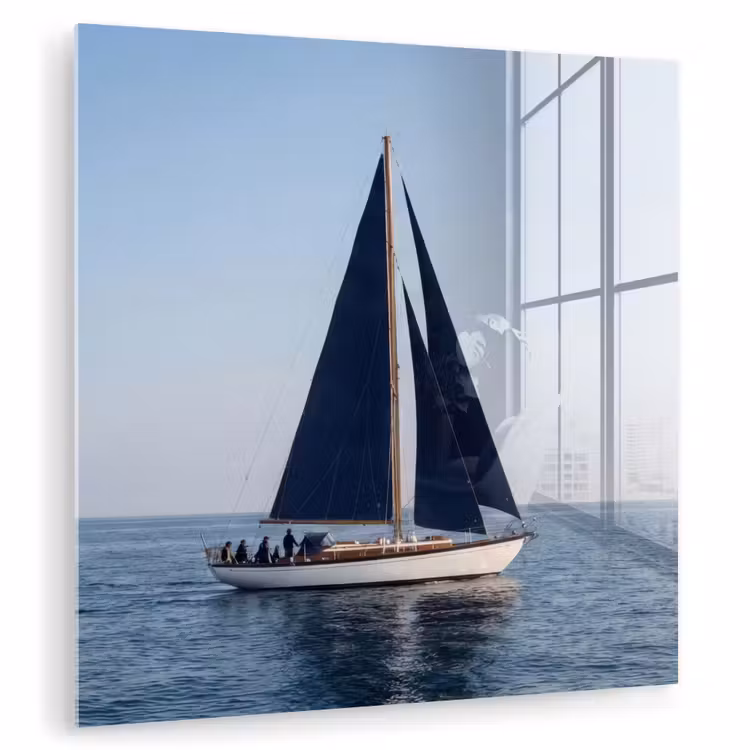 Zeilboot - Zee - Blauw plexiglas 5mm klein -zzzproduct_nieuw