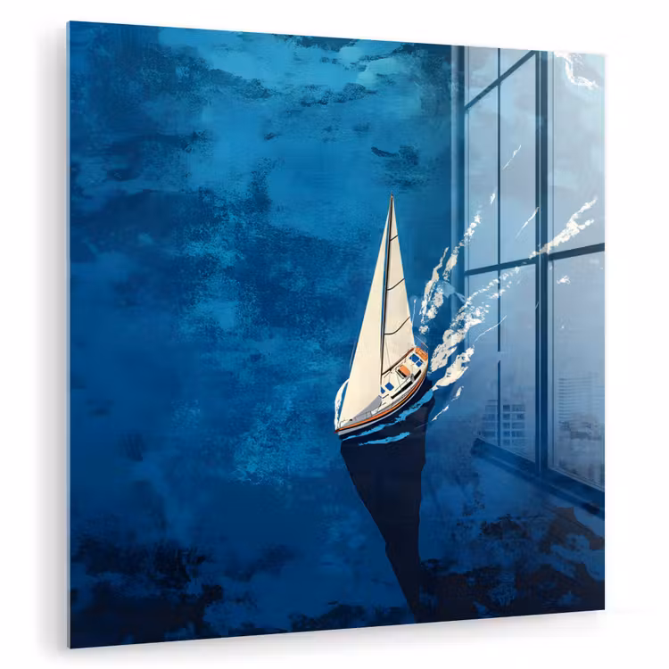 Zeilboot - Water - Abstract - Schaduw plexiglas 5mm klein -zzzproduct_nieuw