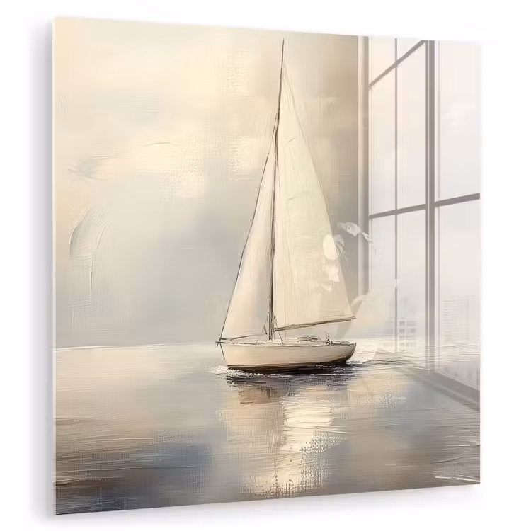 Zeilschip - Zee - Bewolkt plexiglas 5mm klein -zzzproduct_nieuw