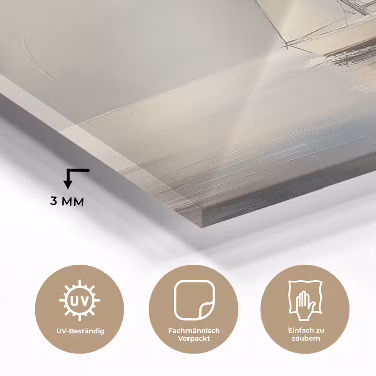 Zeilschip - Zee - Bewolkt plexiglas 5mm klein -wsfeer2_DE