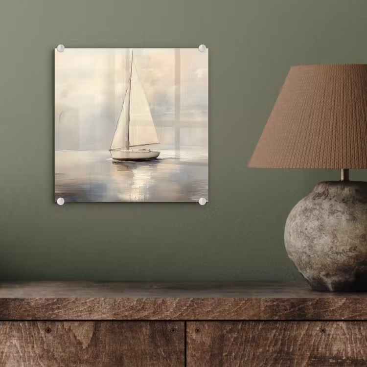 Zeilschip - Zee - Bewolkt plexiglas 5mm klein -sfeer3