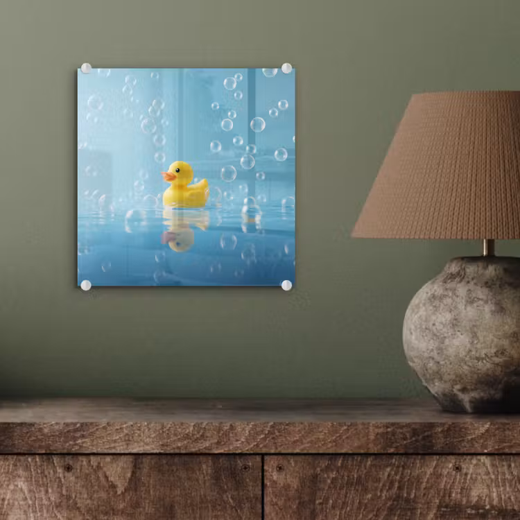 Bubbels - Badeend - Geel plexiglas 5mm klein -sfeer3