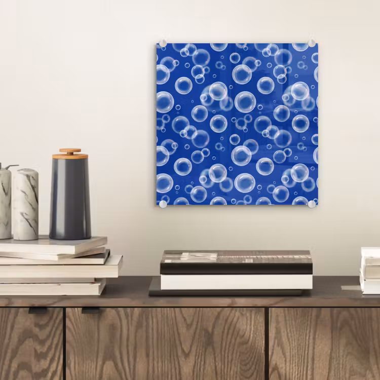 Bubbels - Patroon - Blauw plexiglas 5mm klein -sfeer1