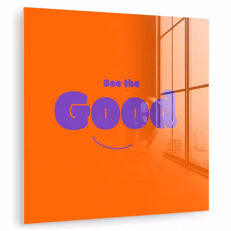 See the good - Paars - Oranje - Smiley plexiglas 5mm klein -zzzproduct_nieuw
