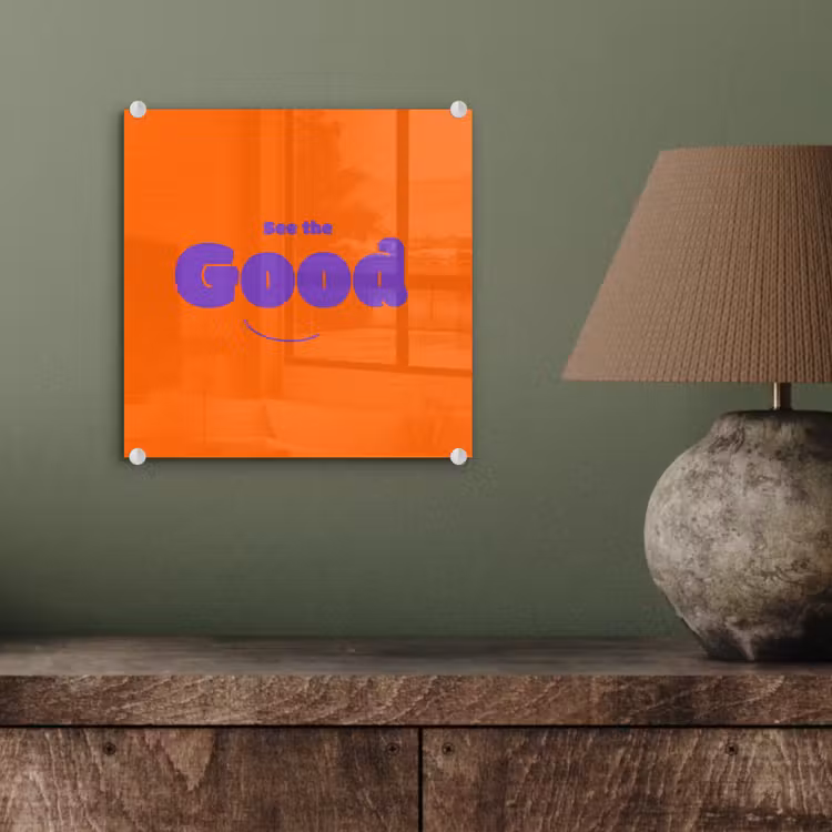 See the good - Paars - Oranje - Smiley plexiglas 5mm klein -sfeer3