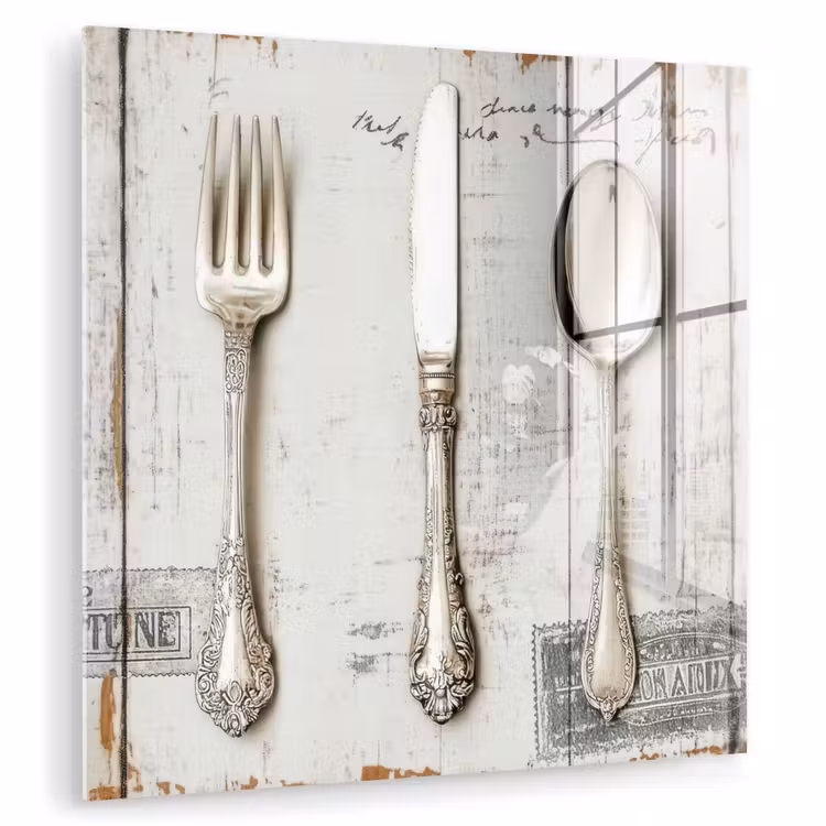 Zilver - Bestek - Hout plexiglas 5mm klein -zzzproduct_nieuw