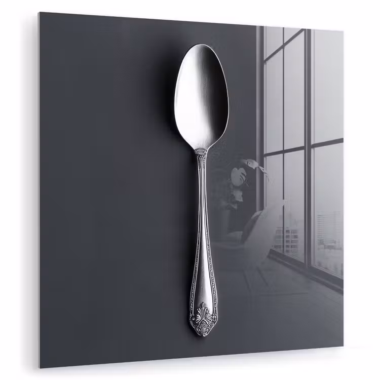 Zilver - Metaal - Lepel plexiglas 5mm klein -zzzproduct_nieuw