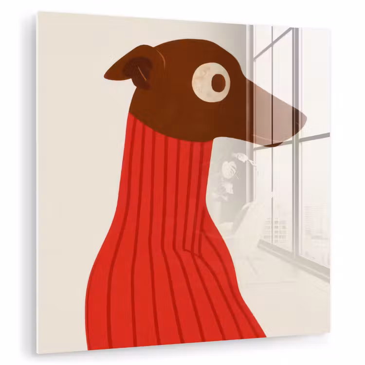 Silhouet - Hond - Trui - Rood plexiglas 5mm klein -zzzproduct_nieuw