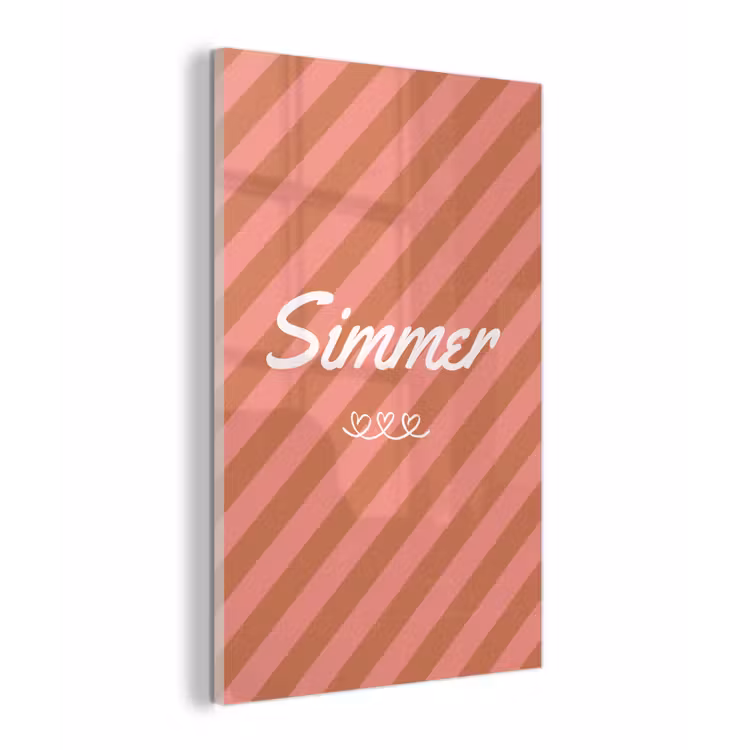 Simmer - Hartjes - Strepen - Roze plexiglas 5mm klein -z3d