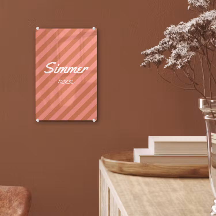 Simmer - Hartjes - Strepen - Roze plexiglas 5mm klein -sfeer5
