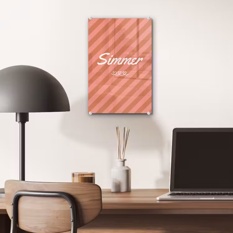 Simmer - Hartjes - Strepen - Roze plexiglas 5mm klein -sfeer6