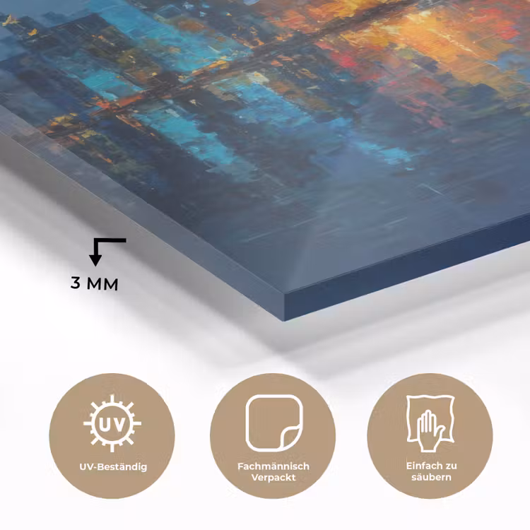 Skyline - Penseelstreken - Donkerblauw - Lichtgevend plexiglas 5mm klein -wsfeer2_DE