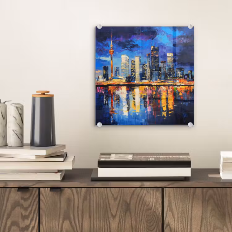Skyline Toronto - Modern - Stadslicht - Blauw plexiglas 5mm klein -sfeer1
