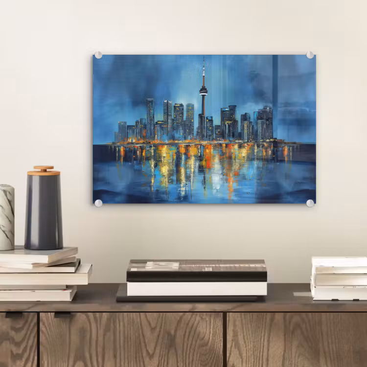Skyline Toronto - Water - Stadslichten - Toren plexiglas 5mm klein -sfeer1