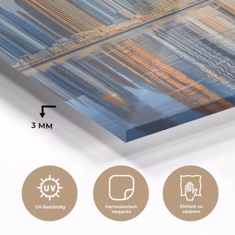 Skyline - Wolkenkrabbers - Water - Blauw plexiglas 5mm klein -wsfeer2_DE