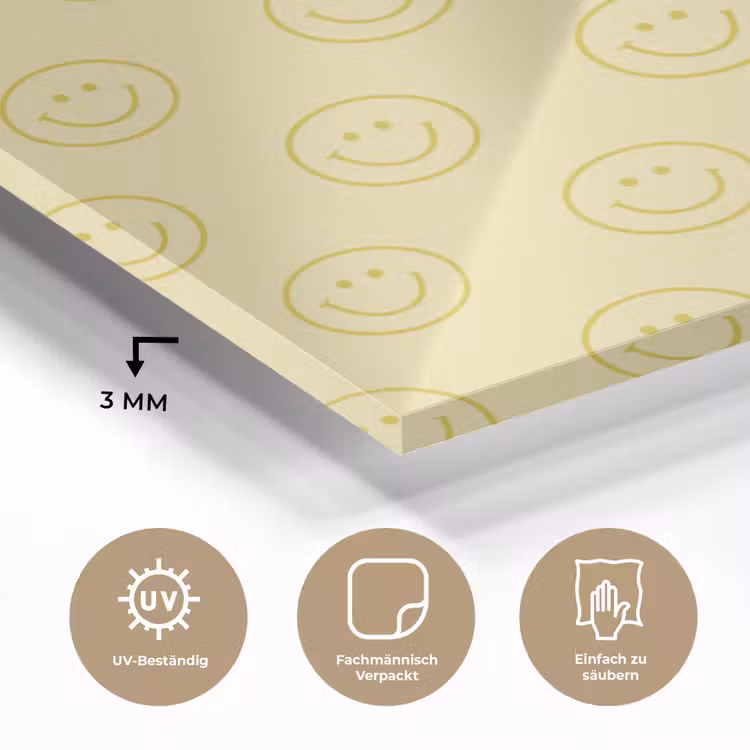 Smileys - Patroon - Retro - Zachtgeel plexiglas 5mm klein 11 -wsfeer2_DE
