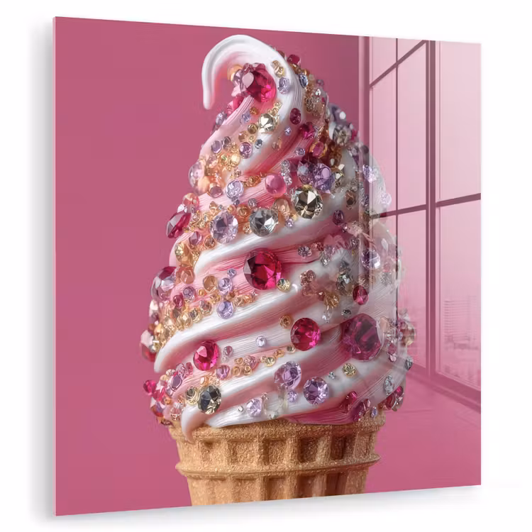Softijs - Edelstenen - Roze - Hoorntje plexiglas 5mm klein -zzzproduct_nieuw