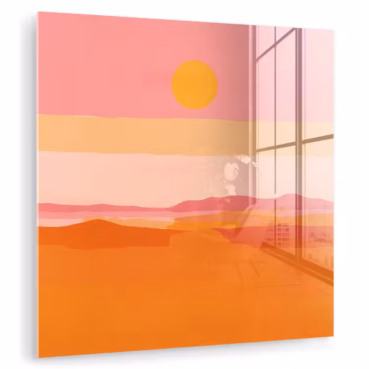 Zon - Abstract - Landschap - Oranje plexiglas 5mm klein -zzzproduct_nieuw