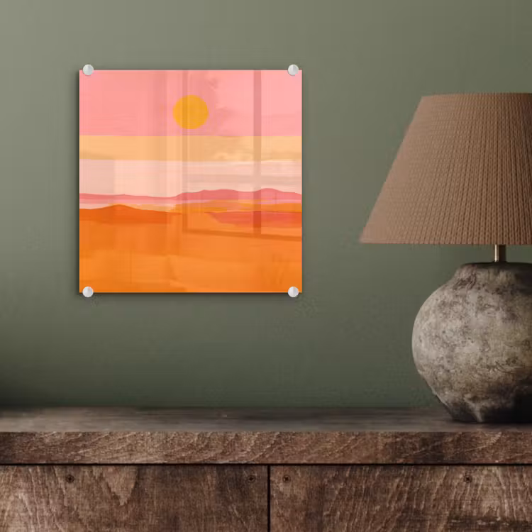 Zon - Abstract - Landschap - Oranje plexiglas 5mm klein -sfeer3