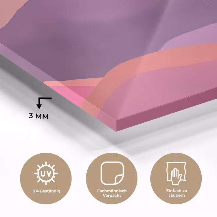 Zon - Heuvels - Paars - Abstract plexiglas 5mm klein -wsfeer2_DE