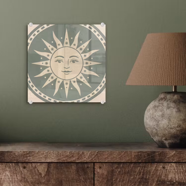 Zon - Sterren - Astrologie - Vintage - Groen plexiglas 5mm klein -sfeer3