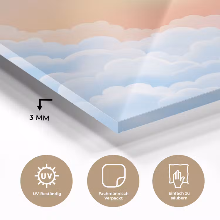 Zon - Vogels - Lucht - Natuur - Geel plexiglas 5mm klein -wsfeer2_DE