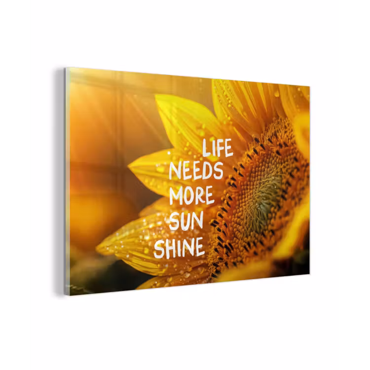 Zonnebloem - Close up - Geel - Quote plexiglas 5mm klein -zzzproduct_nieuw