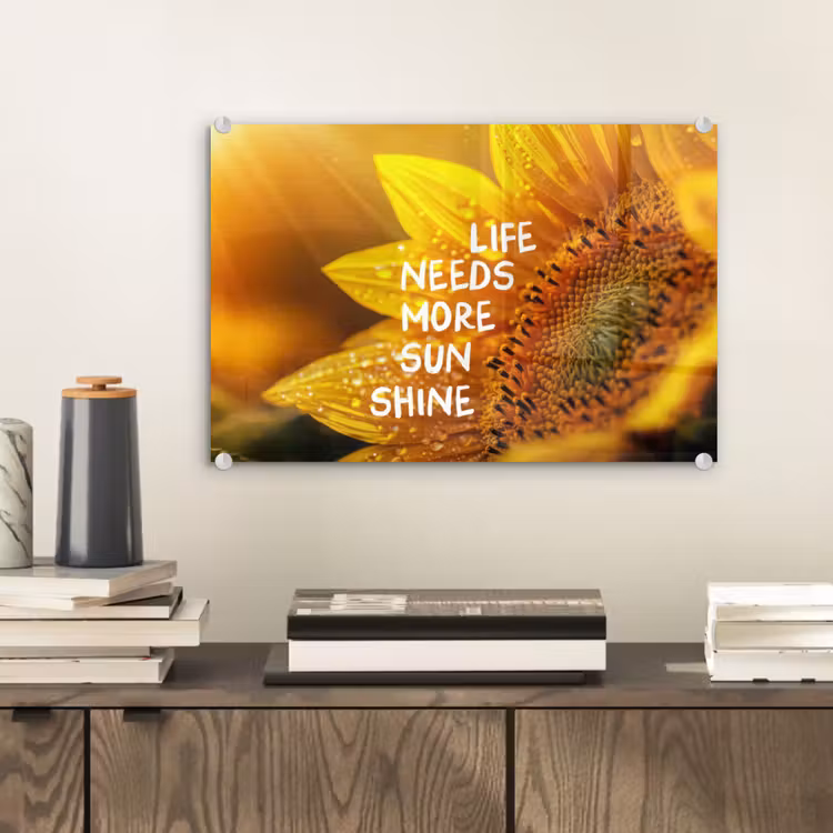Zonnebloem - Close up - Geel - Quote plexiglas 5mm klein -sfeer1