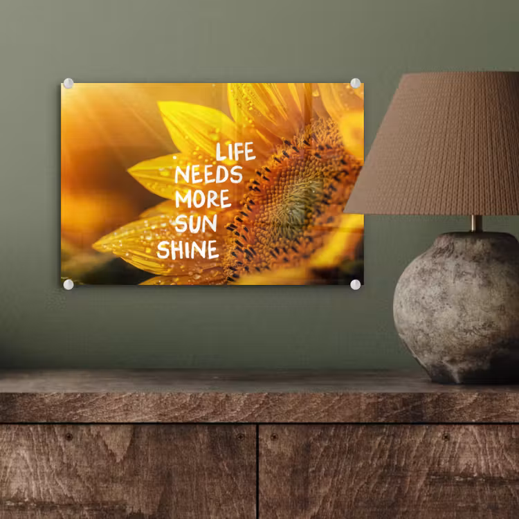 Zonnebloem - Close up - Geel - Quote plexiglas 5mm klein -wsfeer2_DE