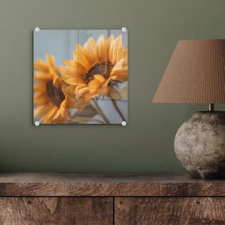 Zonnebloemen - Geel - Wazig plexiglas 5mm klein -sfeer3