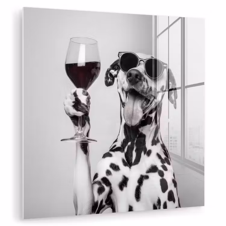 Zonnebril - Dalmatiër - Wijnglas - Tong plexiglas 5mm klein -zzzproduct_nieuw