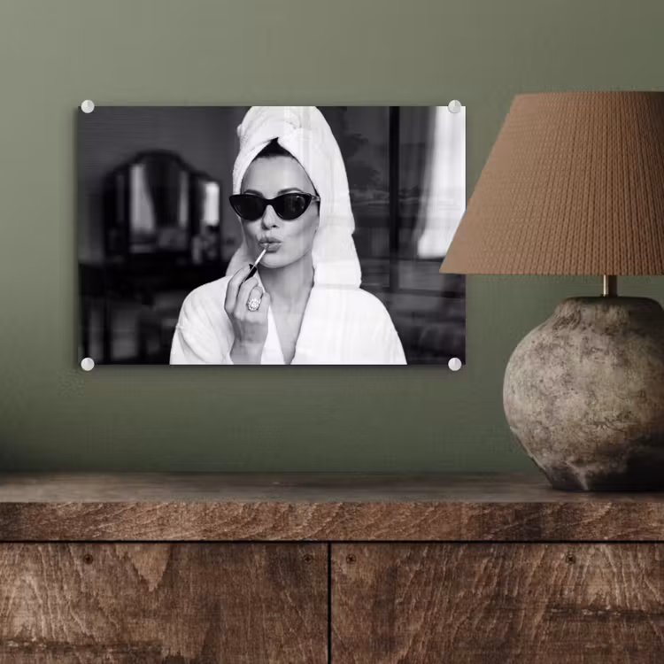 Zonnebril - Vrouw - Zwart - Wit plexiglas 5mm klein -wsfeer2_DE