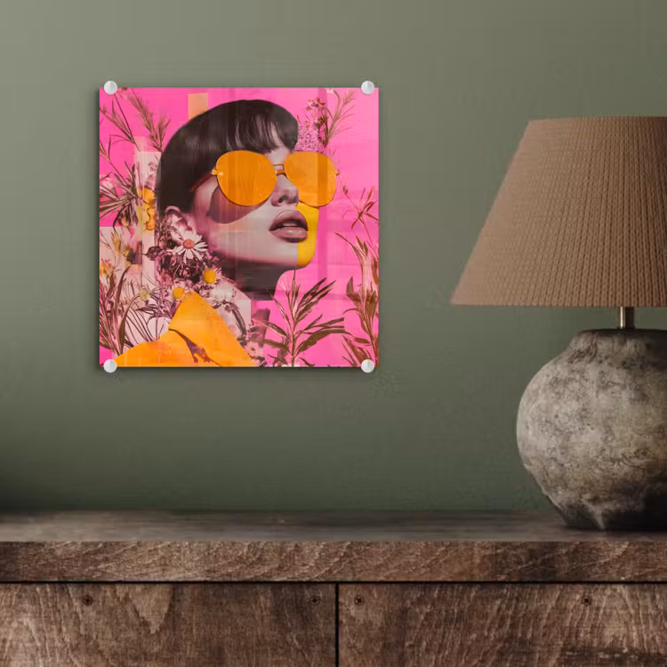 Zonnebril - Oranje - Vrouw - Planten plexiglas 5mm klein -sfeer3