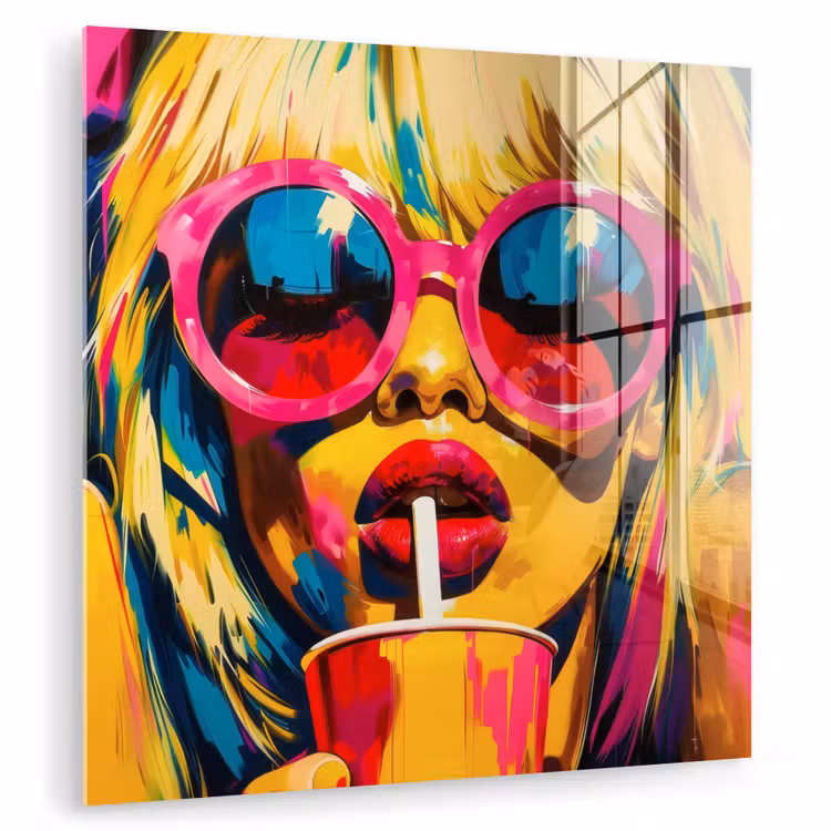 Zonnebril - Roze - Vrouw - Rietje plexiglas 5mm klein -zzzproduct_nieuw