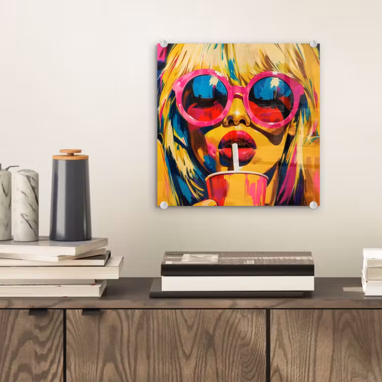 Zonnebril - Roze - Vrouw - Rietje plexiglas 5mm klein -sfeer1