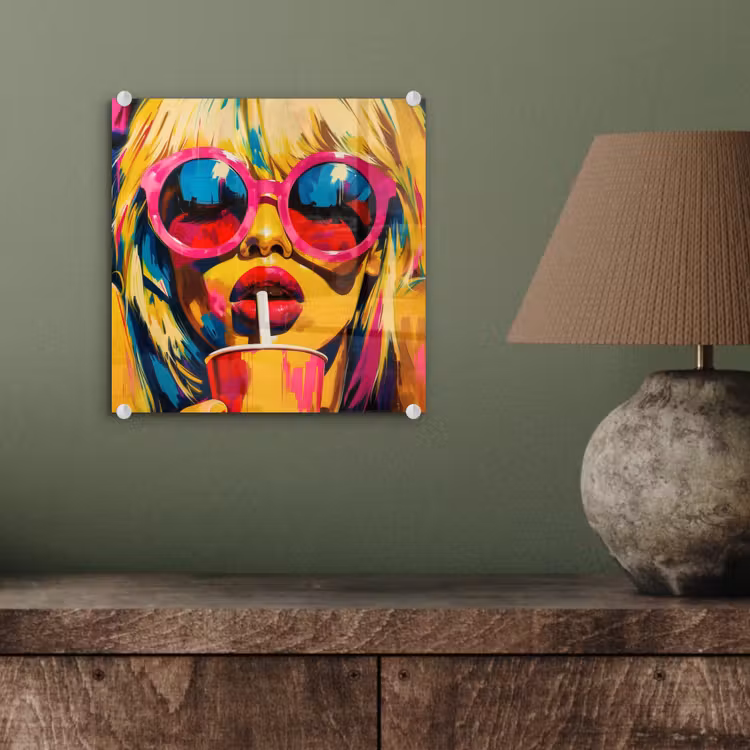 Zonnebril - Roze - Vrouw - Rietje plexiglas 5mm klein -sfeer3